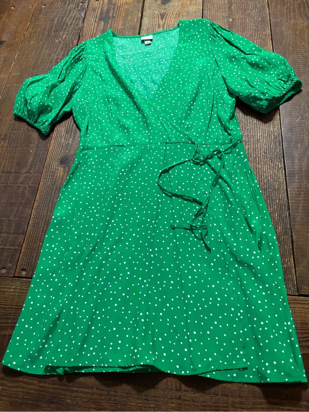 A New Day green polka dot dress